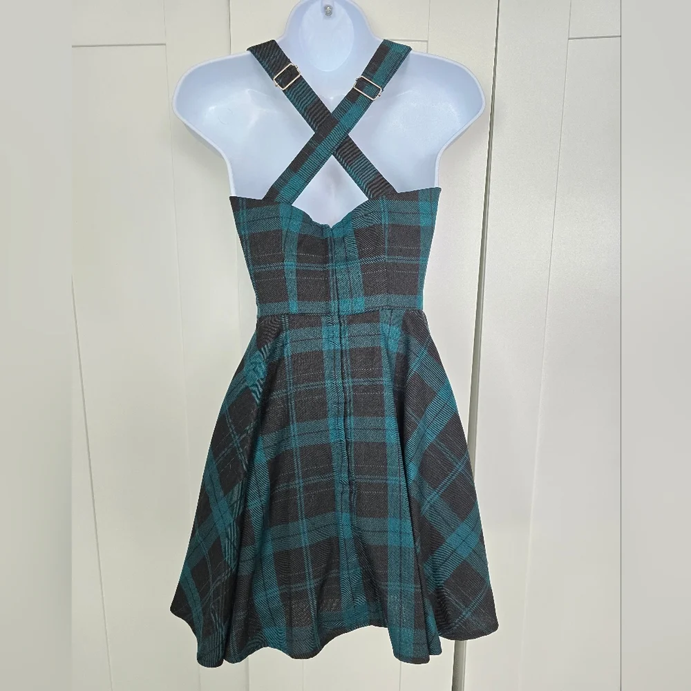 NWOT Rare Collectif Green Plaid Jumper Dress 4XS / UK6 - Picture 8 of 8